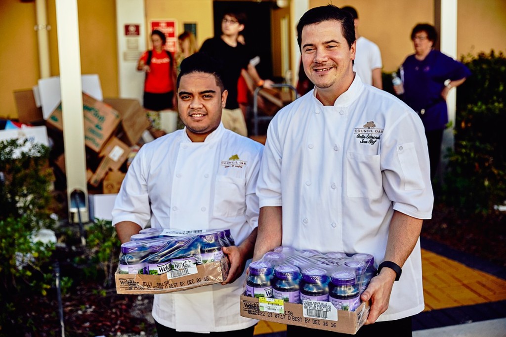 Council Oak's Chef Collin & Chef Ryan at the food drop last Friday.